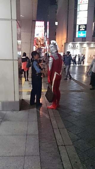 Illustration for article titled Police Stop Japanese Superhero on the Streets of Tokyo